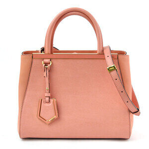 Fendi Toujours handbag shoulder bag salmon pink leather metal accents